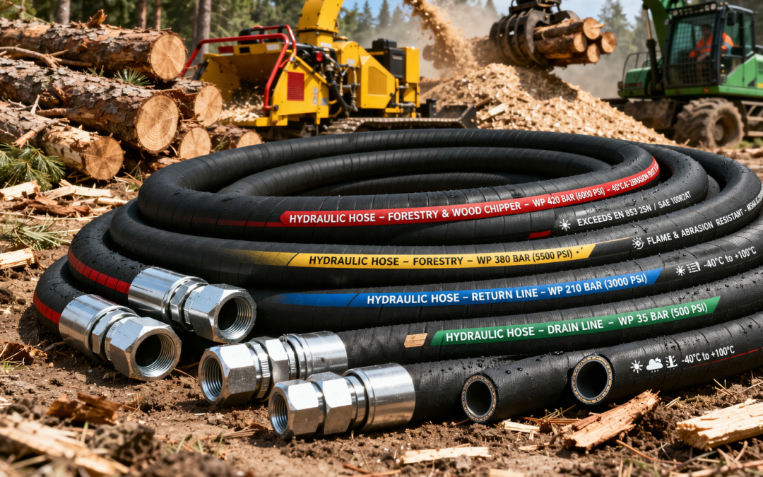 Selang Hydraulic untuk Forestry dan Wood Chipper: Tahan Abrasi Kayu, Fleksibel, dan Siap Kerja Kontinu- Hydro Gemilang